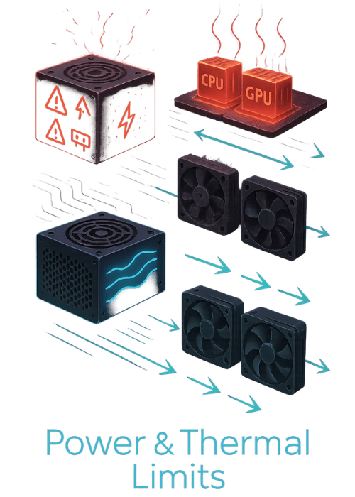 ⚠️ Power Supply and Thermal Limitations