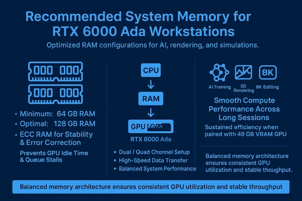 Recommended System Memory for RTX 6000 Ada Workstations