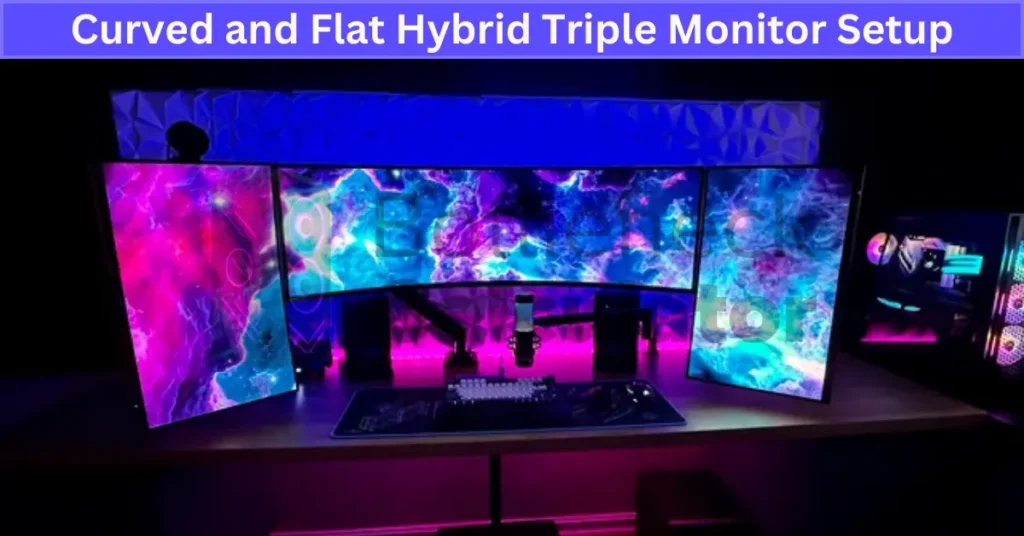 Curved and Flat Hybrid Triple Monitor Setup