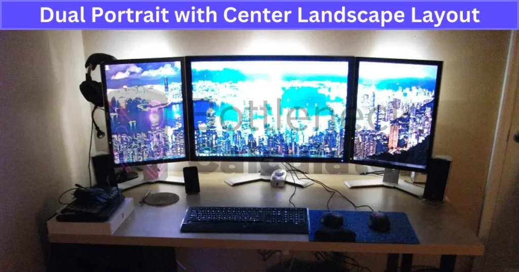 Dual Portrait with Center Landscape Layout