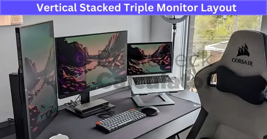 Vertical Stacked Triple Monitor Layout