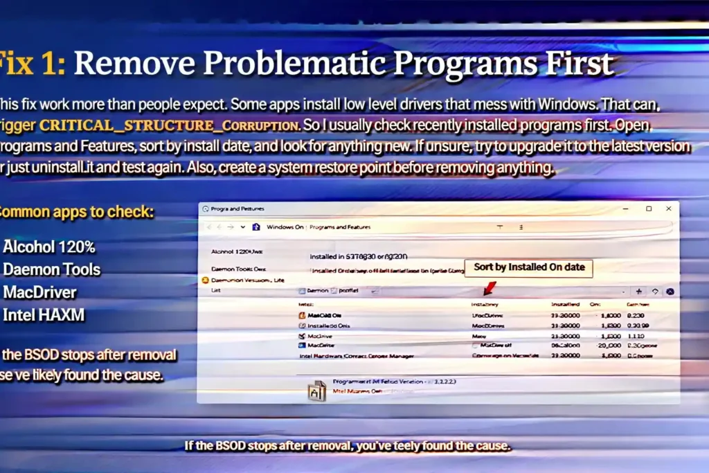 Remove Problematic Programs First